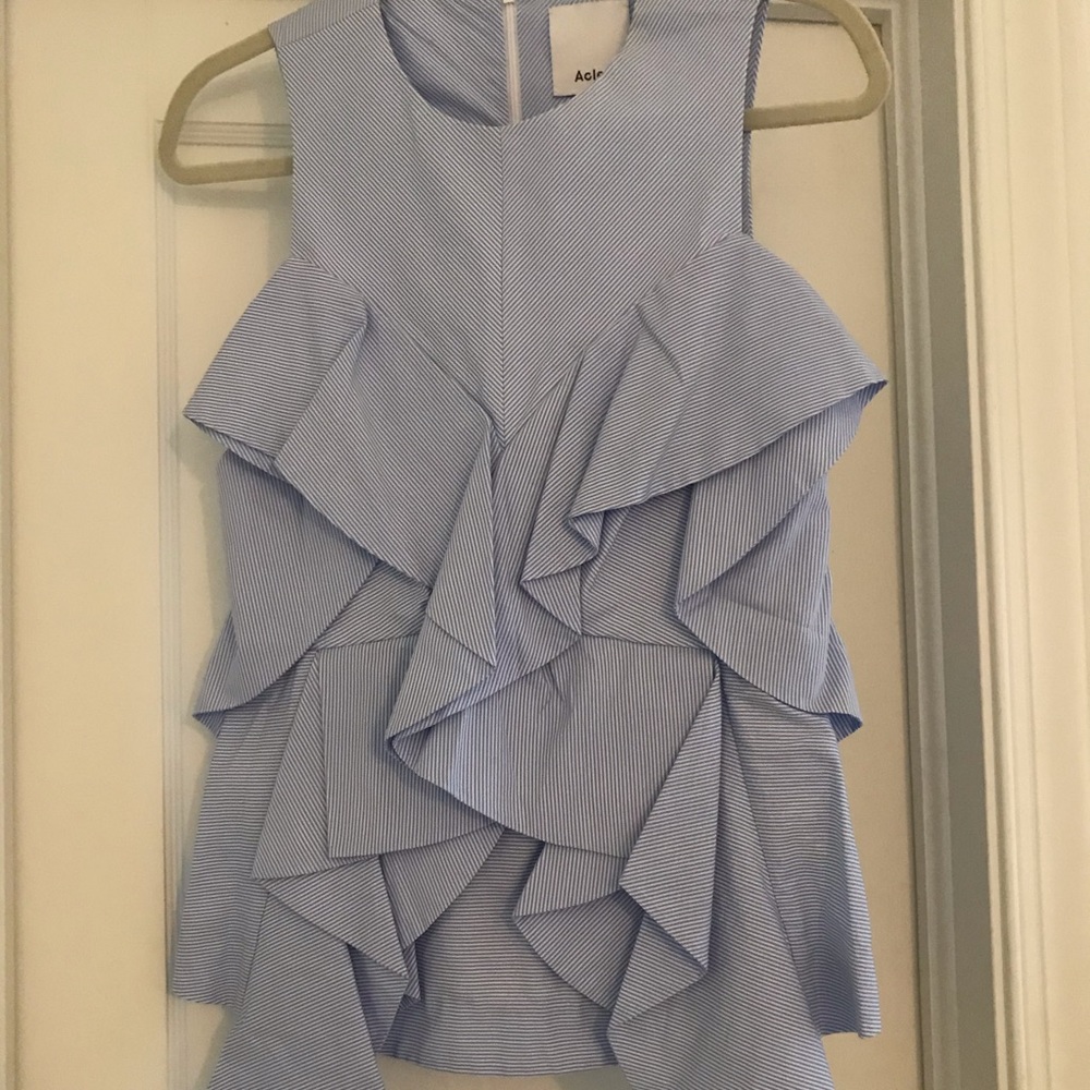 Blue stripe structured top
